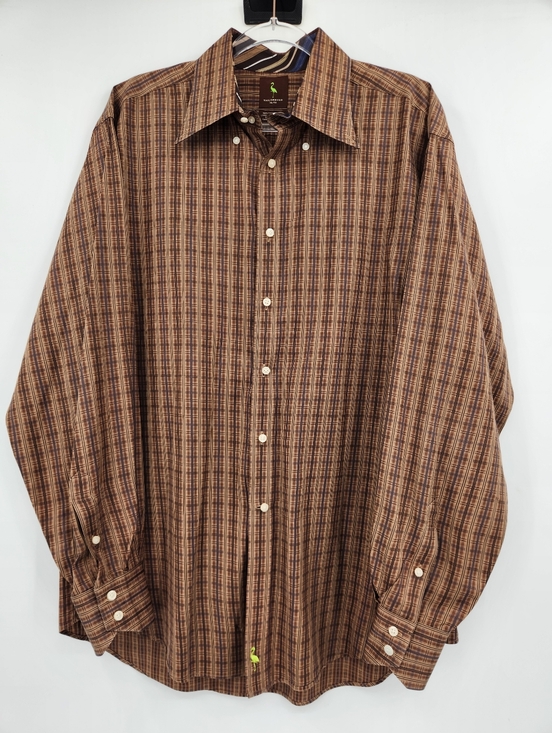 Tailorbyrd Other - Tailorbyrd Long Sleeve Button Front Shirt Mens Size XL Brown Plaid Cotton